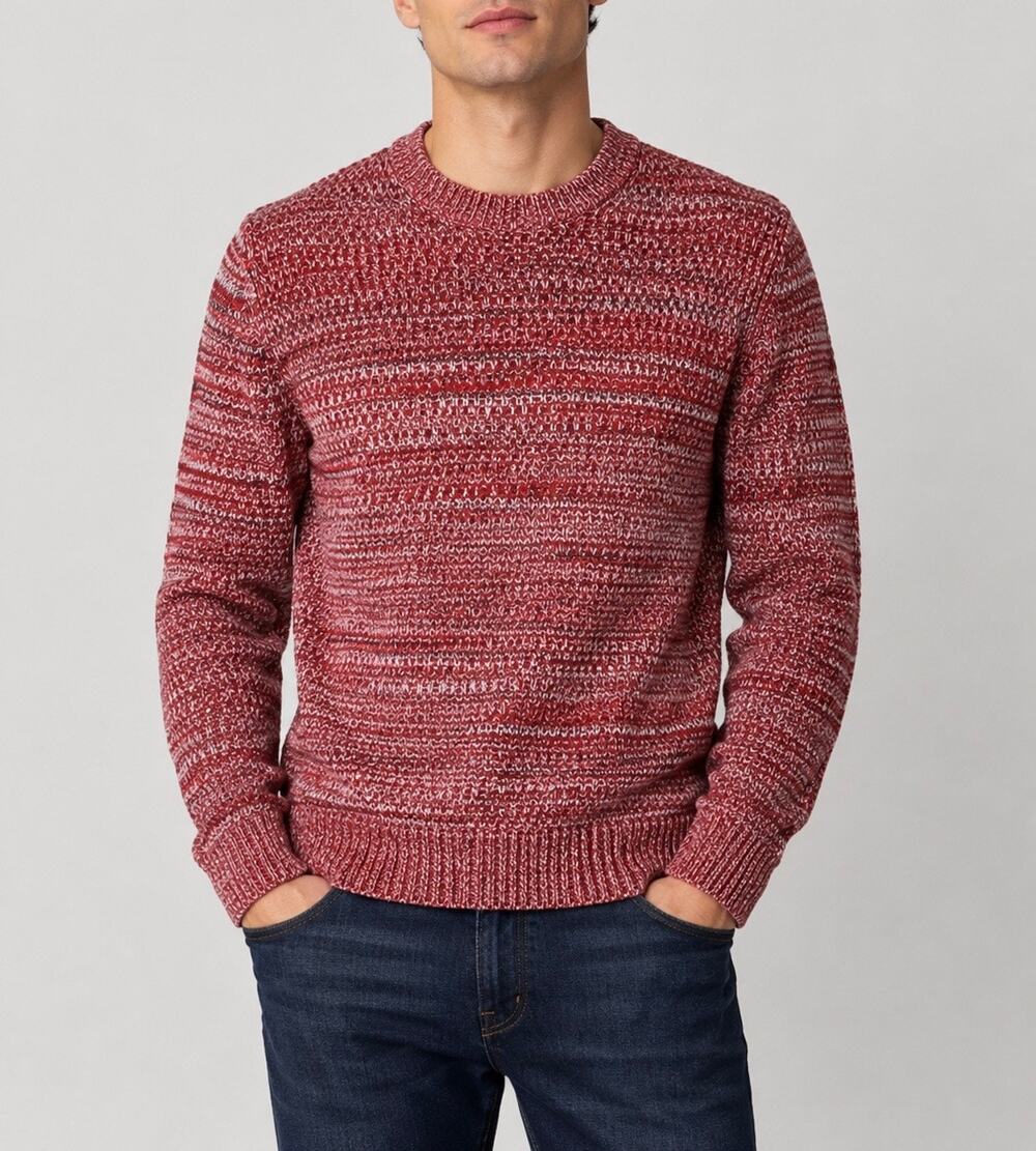 Barena Venezia Dosson Crew Neck Marled Cotton Knit Sweater Italy Men's Medium